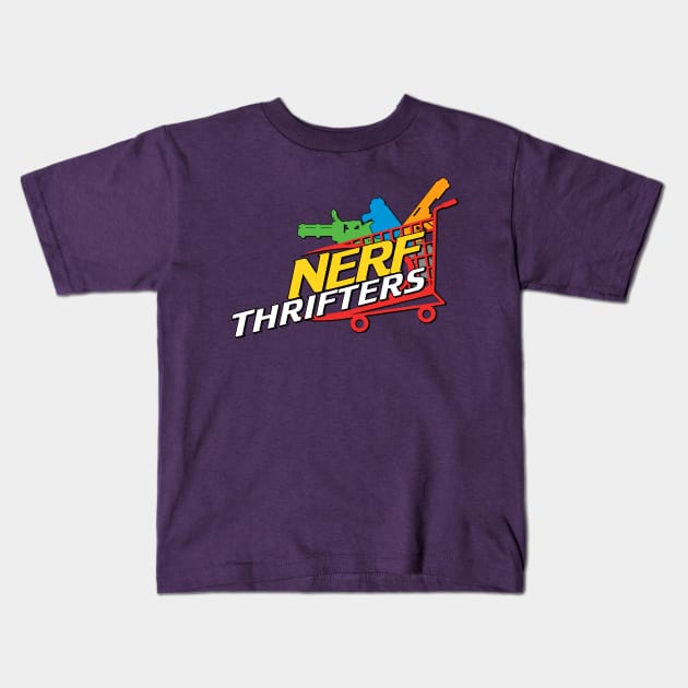 NERF THRIFTERS 3.0! aka BIG GUNS Kids T-Shirt by allthernerds